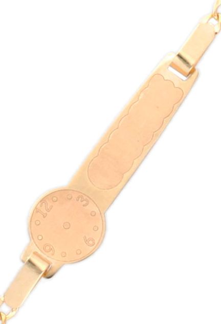 Pulsera de oro 9 Ktes con chapa para bebé 296_9K6019-2