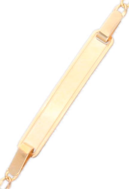 Pulsera de oro 9 Ktes con chapa para bebé 296_9K6557 chapa para grabar