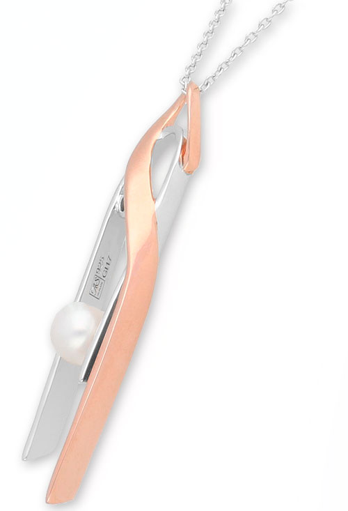 Gargantilla de plata con perla y cuarzo fumé 313_59299 Gargantilla de plata con perla y cuarzo fumé 313_5929 detalle