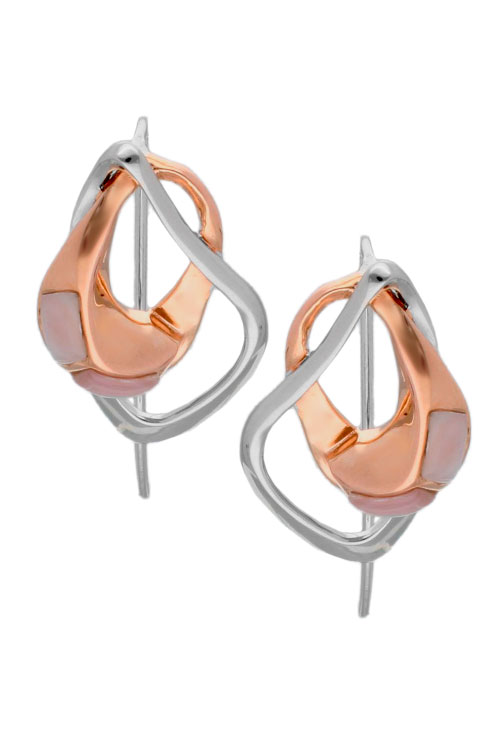 Pendientes en plata bicolor con madreperla 313_60865 Pendientes en plata bicolor con madreperla 313_60865