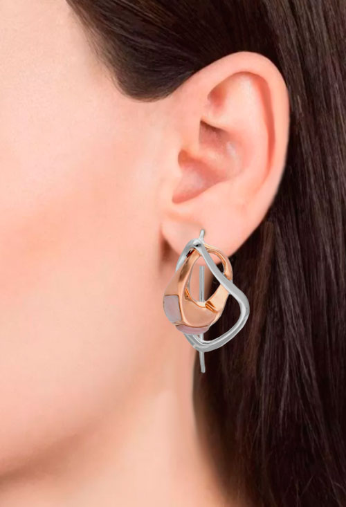 Pendientes en plata bicolor con madreperla 313_60865 Pendientes en plata bicolor con madreperla 313_60865 puestos