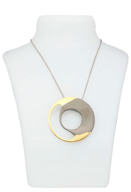 gargantilla en plata bicolor con rutenio 313_61073 sobre busto