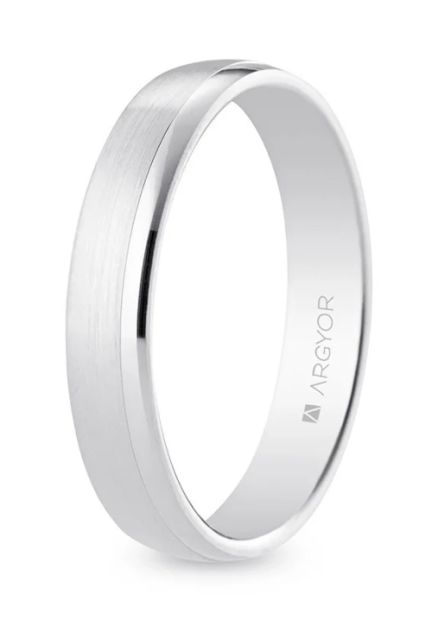 Alianza de oro blanco 4 mm. 5B40545