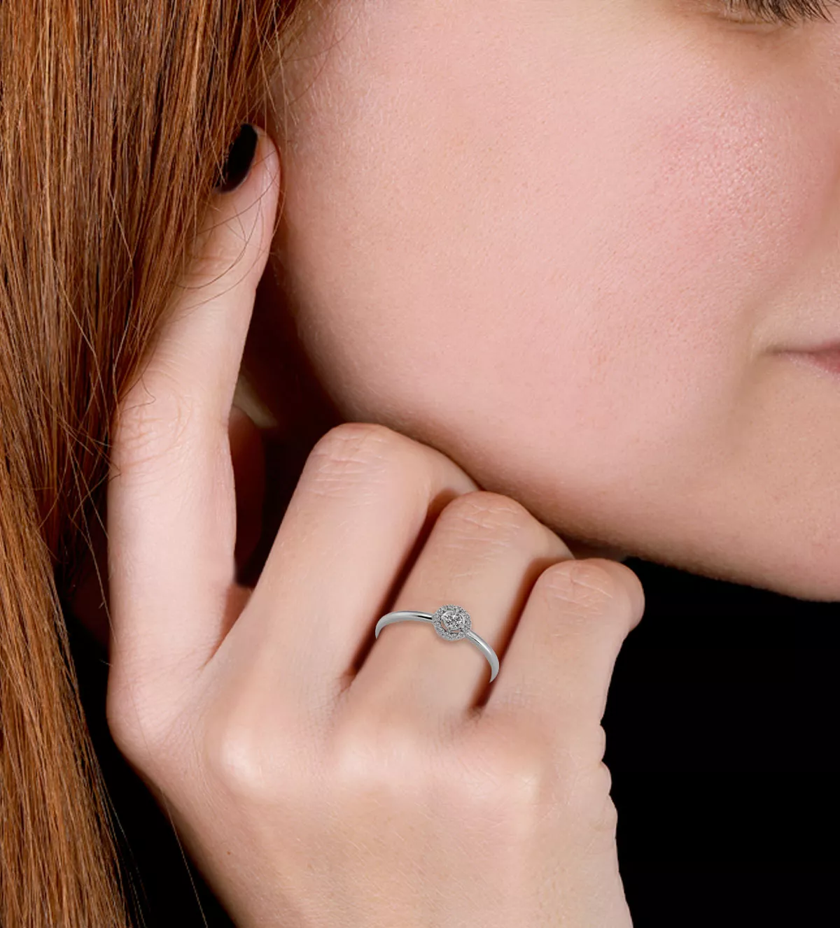 Anillo de compromiso "ORLADO" anillo de compromiso oro blanco con diamantes ORLADO toma mujer IA