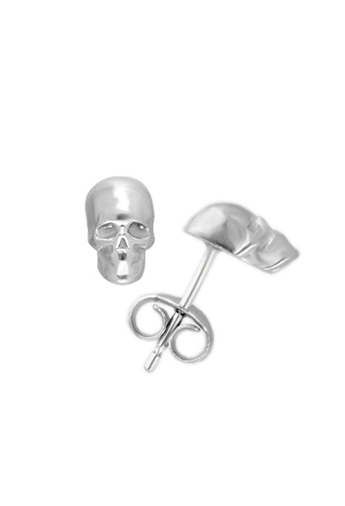 Pendientes plata figura calavera 266_018861-1-1 Pendientes plata figura calavera 266_018861-1-1 uno de perfil
