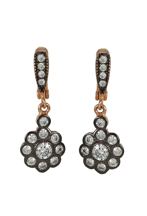 pendientes plata chapada en oro rosa y rodio negro 295_PPBR34828