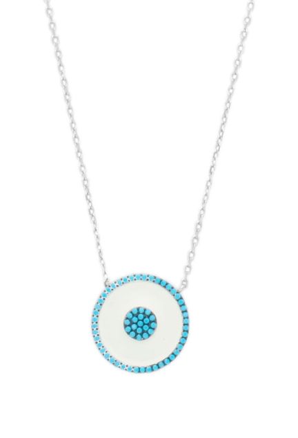 Gargantilla plata motivo circular con esmalte y piedras azules 295_PVOL73848