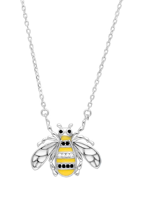 Gargantilla en plata abeja esmalte con circonitas 295_PVOL75450