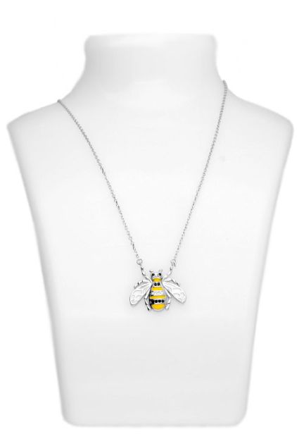 Gargantilla en plata abeja esmalte con circonitas 295_PVOL75450 en busto