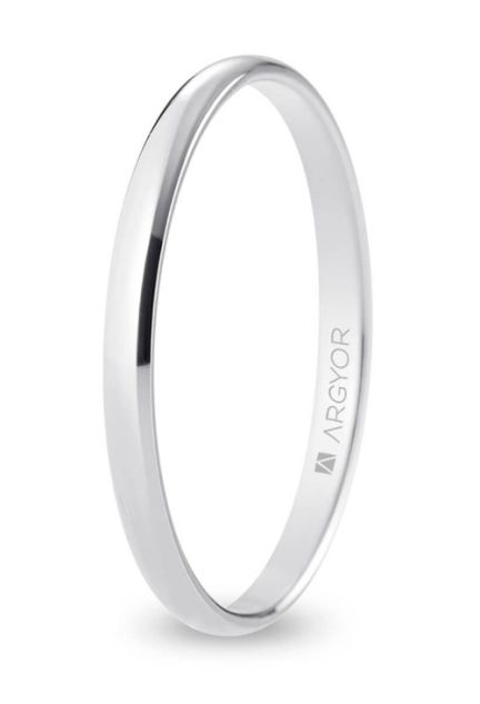 Alianza de boda clásica de oro blanco 9 ktes Argyor de 2.0 mm 9KB20CP00