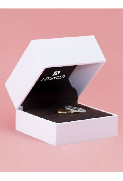 Alianza de boda clásica de oro blanco 18 ktes Argyor de 2.5 mm B20CP00 caja