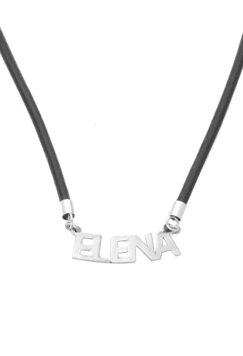 gargantilla plata y cuero nombre Elena a precio de ocasion outlet de joyeria foto principal parrilla web
