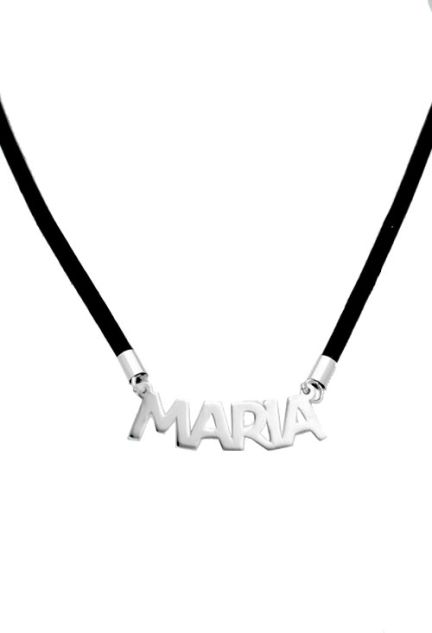 gargantilla plata y cuero nombre maria foto para parrilla web nombre para web joyeria el rubi joyeros
