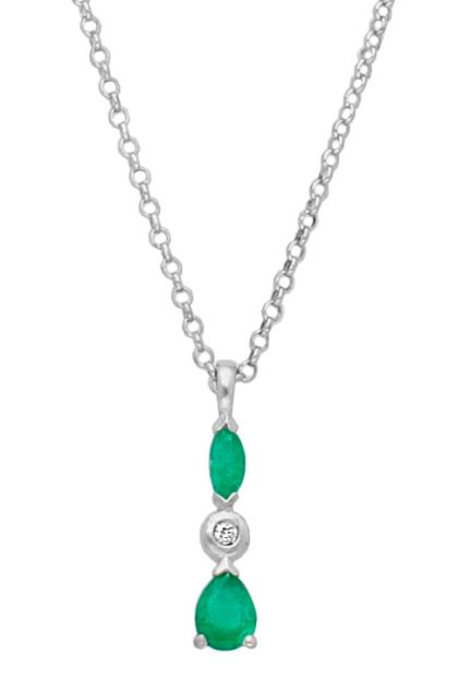 gargantilla plata esmeraldas y diamante vista frontal para parrilla web el rubi joyeros