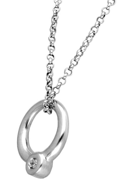 gargantilla plata y diamante colgante cerceaux de la colección Lumière marca mont petit diamand foto lateral