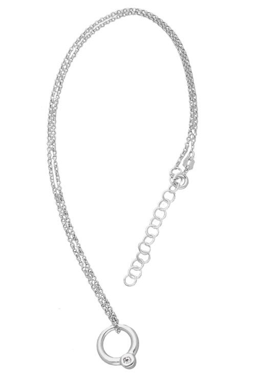 Gargantilla plata con diamante Cerceaux gargantilla plata y diamante colgante cerceaux de la colección Lumière marca mont petit diamand foto completa