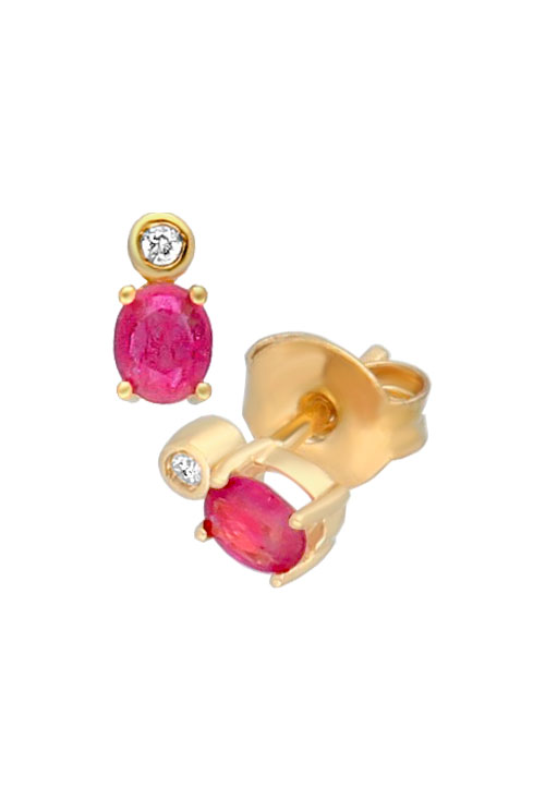 Pendientes plata chapada rubíes finos y diamante pendientes plata chapada rubi y diamante foto toma lateral