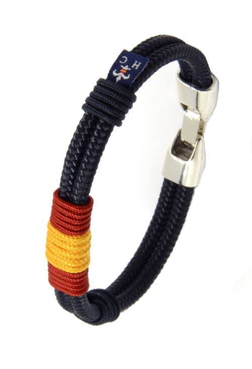 Pulsera España en hilo náutico azul detalle en azul PHF-126-8A-8AC