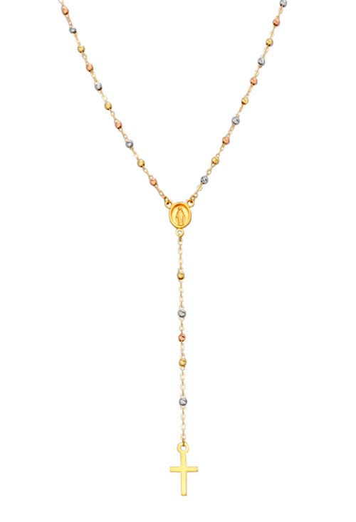 Rosario: 5 razones poderosas para regalar fe y elegancia este aniversario Rosario oro tricolor con medalla milagrosa 289_0150023CO