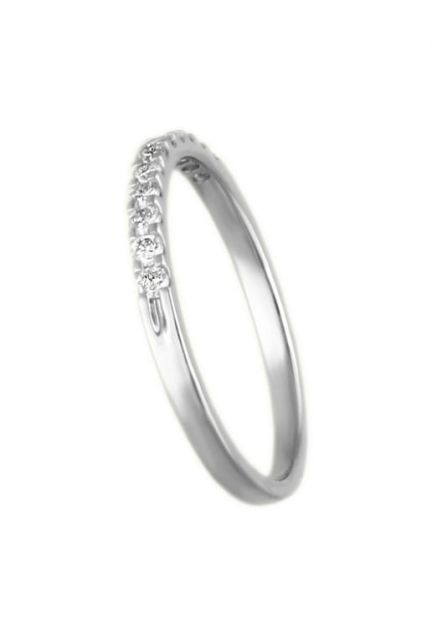 anillo compromiso oro y diamantes media alianza 11 diamantes talla brillante foto toma de lado