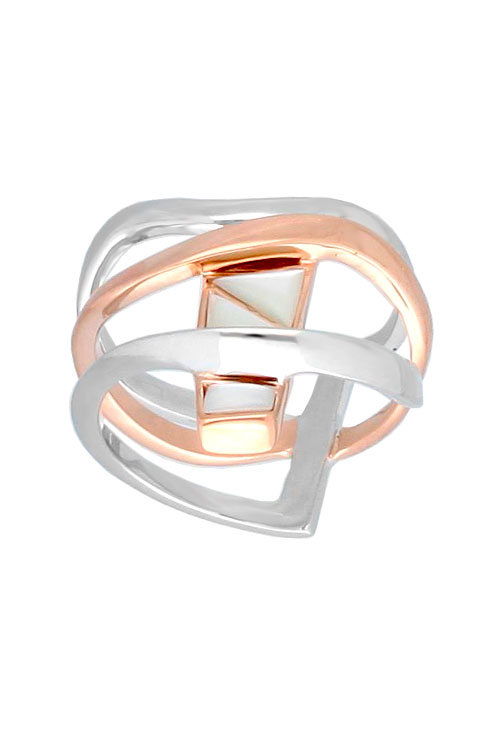 Anillo plata bicolor motivo nácar 313_60810 anillo plata bicolor con motivo de nacar foto frontal