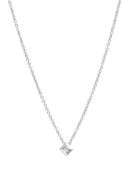 gargantilla oro blanco 18 kilates cadena forzada hueca motivo forma de rombo con circonita fotografia frontal para web el rubi joyeros