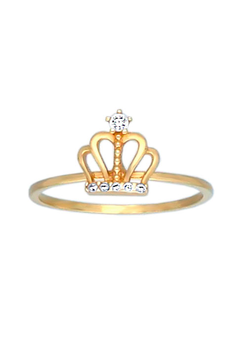 anillo oro 18 kilates motivo corona real fotografia frontal