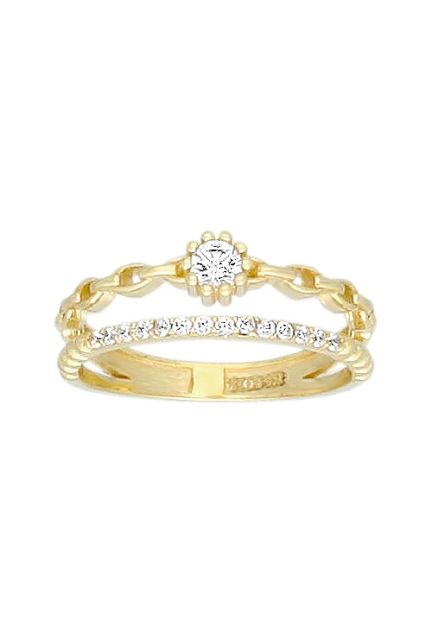 anillo oro 18 kilates motivo corona real fotografia frontal