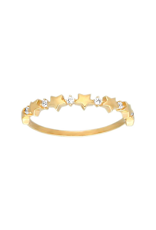 anillo oro amarillo 18k modelo 7 estrellas fotografia frontal