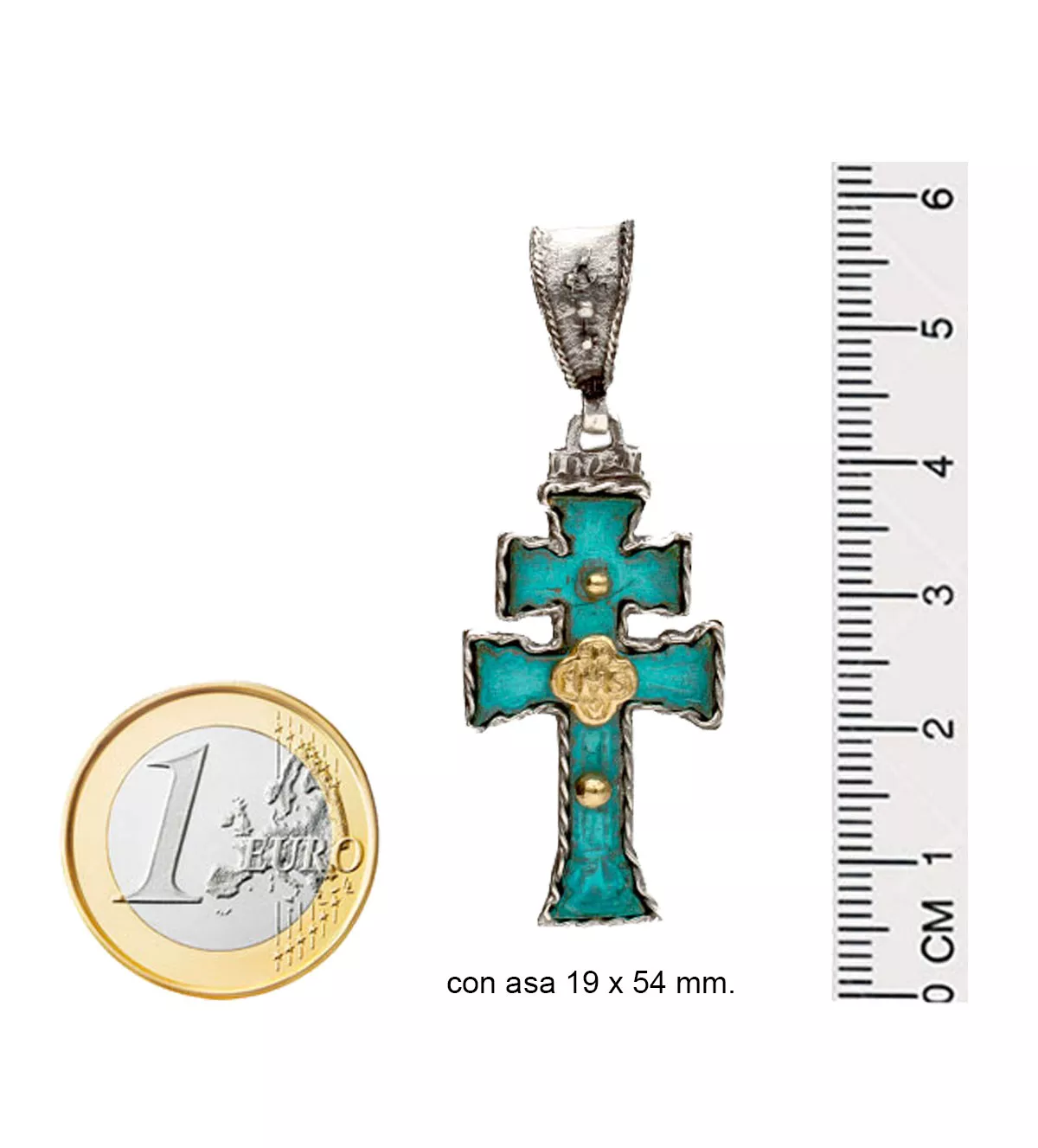 Cruz de plata y bronce Caravaca cruz de plata y bronce caravaca foto medidas