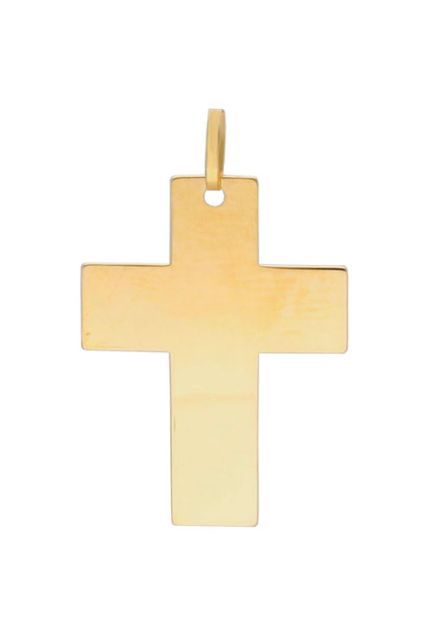 cruz latina chapa plana oro 18 kilates foto frontal