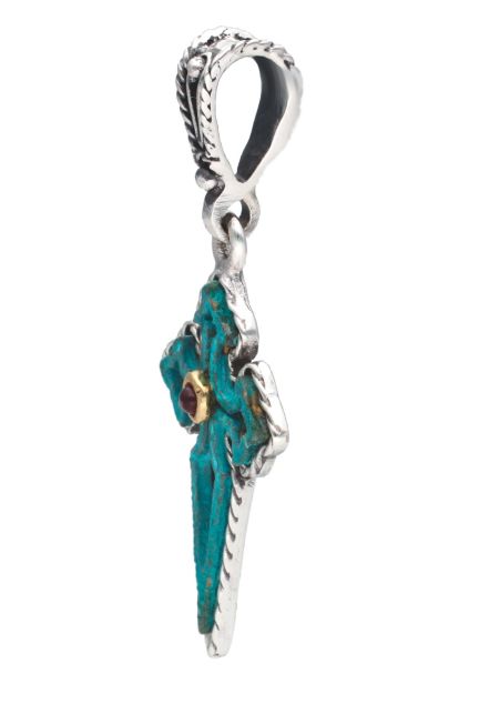 cruz plata y bronce Santiago apostol foto lateral