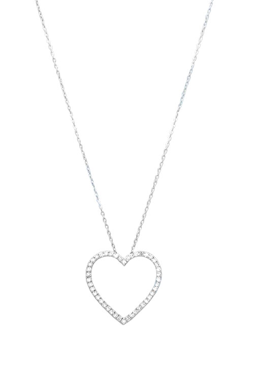 Gargantilla oro blanco 18K motivo corazón con diamantes 314_B4064-014