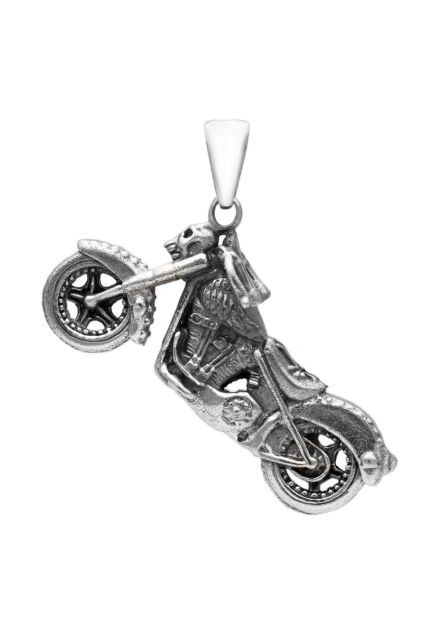 colgante de plata ley maciza motocicleta del infierno toma lateral izquierda