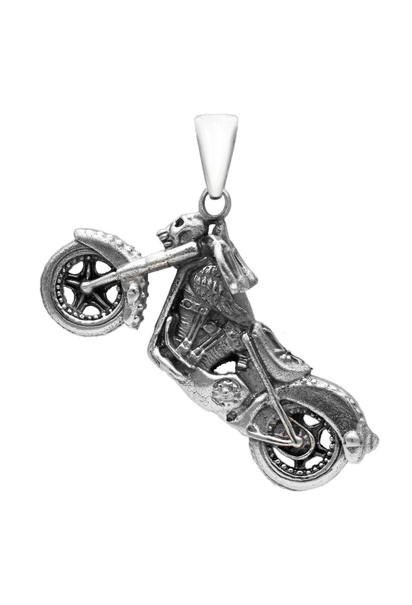Colgante plata motocicleta del infierno 297_824218 colgante de plata ley maciza motocicleta del infierno toma lateral izquierda
