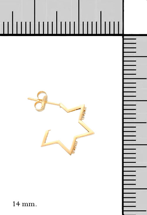 pendientes oro amarillo 18k forma estrella modelo novedoso que llama la atencion foto con medidas para parrilla web