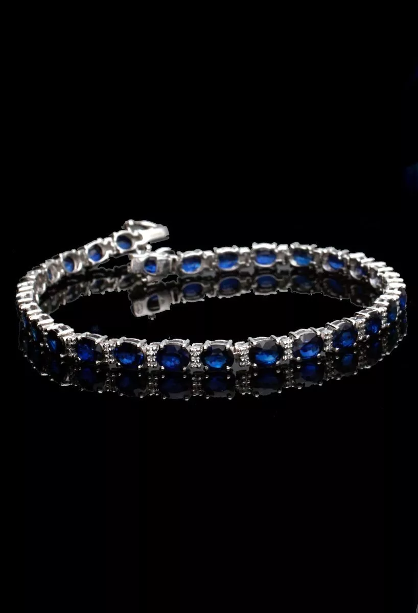 Pulsera de oro blanco 18k con zafiros y diamantes 243_ETS-AAATP Pulsera de oro blanco 18k con zafiros y diamantes 243_ETS-AAATP - Imagen 6