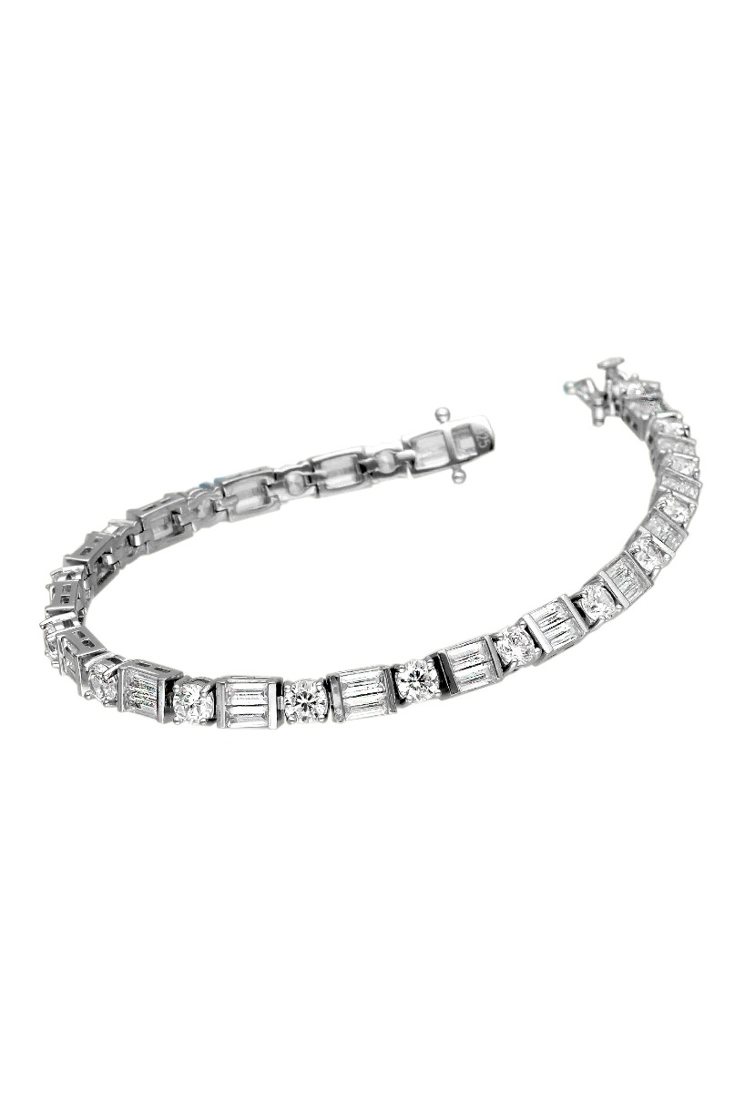 pulsera de plata con circonitas fotografia frontal