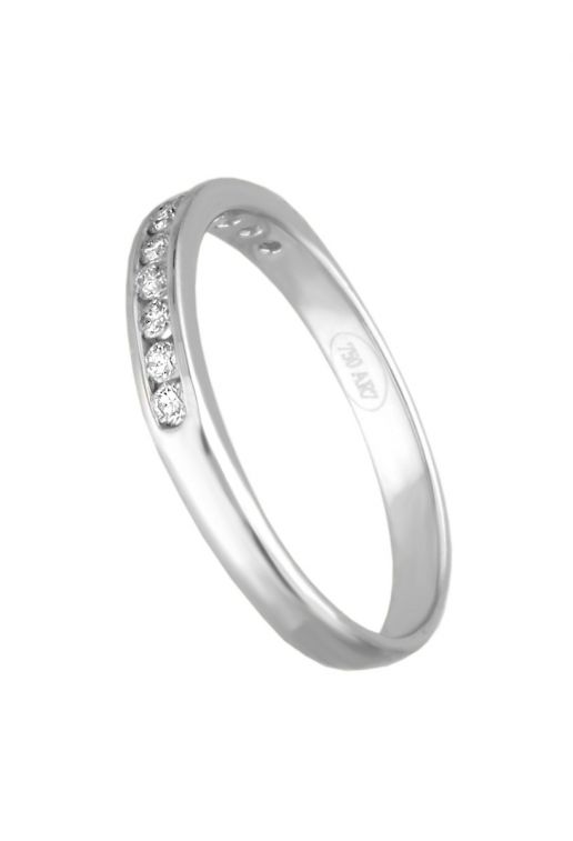 Anillo compromiso oro blanco 18 kilates con diamantes modelo tipo media alianza fotografia para web el rubi joyeros toma lateral