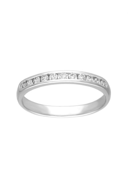 Anillo compromiso oro blanco 18 kilates con diamantes modelo tipo media alianza fotografia para web el rubi joyeros toma frontal