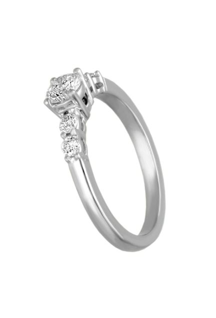 anillo compromiso oro blanco 18k y diamantes en el rubi joyeros sortija solitario hibrido fotografia de lado