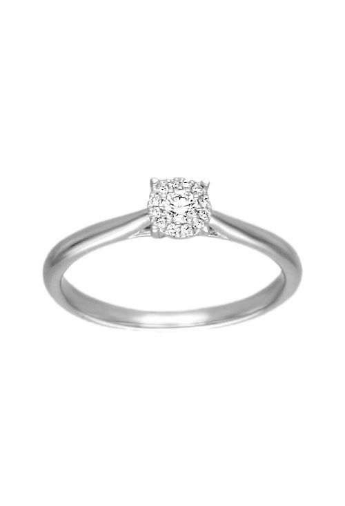 anillo compromiso solitario 13 diamantes engastados aparentando ser solo uno de gran tamaño fotografia principal para la joyeria online el rubi joyeros