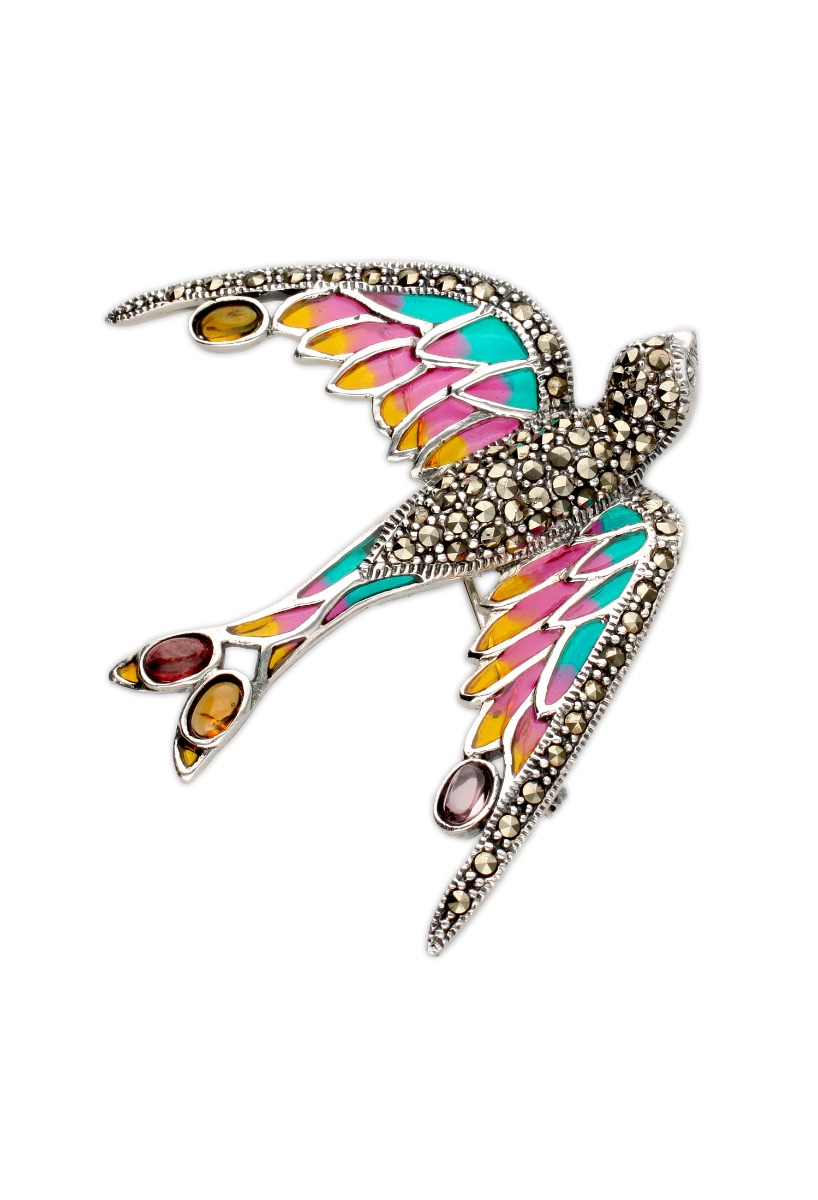 Broche: El Complemento perfecto para cada estilo 2025 Broche de plata ley y esmaltes forma de golondrina 297_812628F