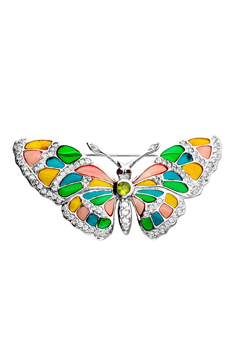 Broche: El Complemento perfecto para cada estilo 2025 Broche de plata ley y esmaltes forma de mariposa 297_811208F