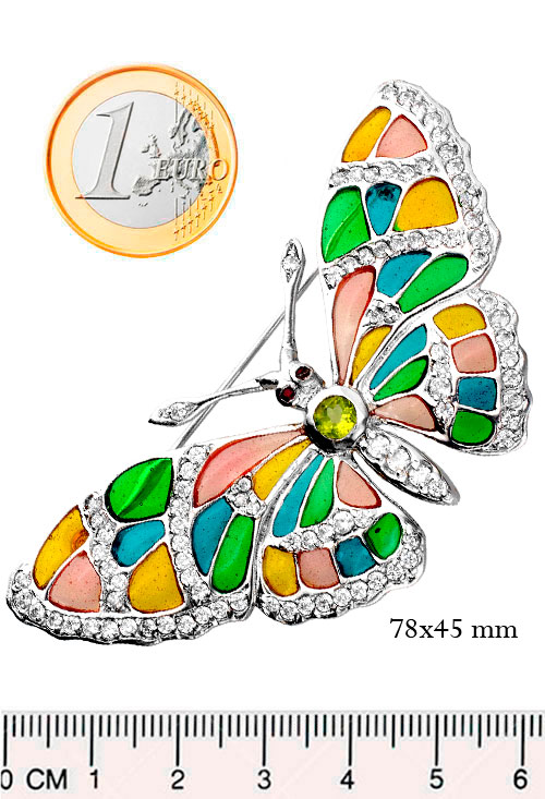 broche solapa plata forma mariposa fotofgrafia para web el rubi joyeros toma tamaño comparado con euro