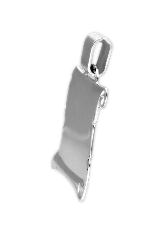 chapa de plata pergamino 22x29 mm foto lateral para poner en la web el rubi joyeros