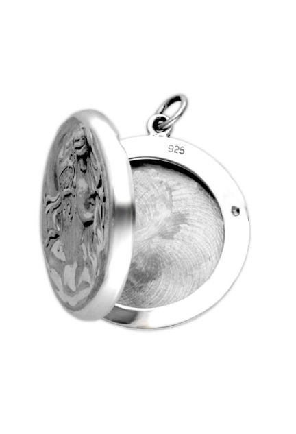 colgante guardapelos plata de ley madonna vista tapa abierta