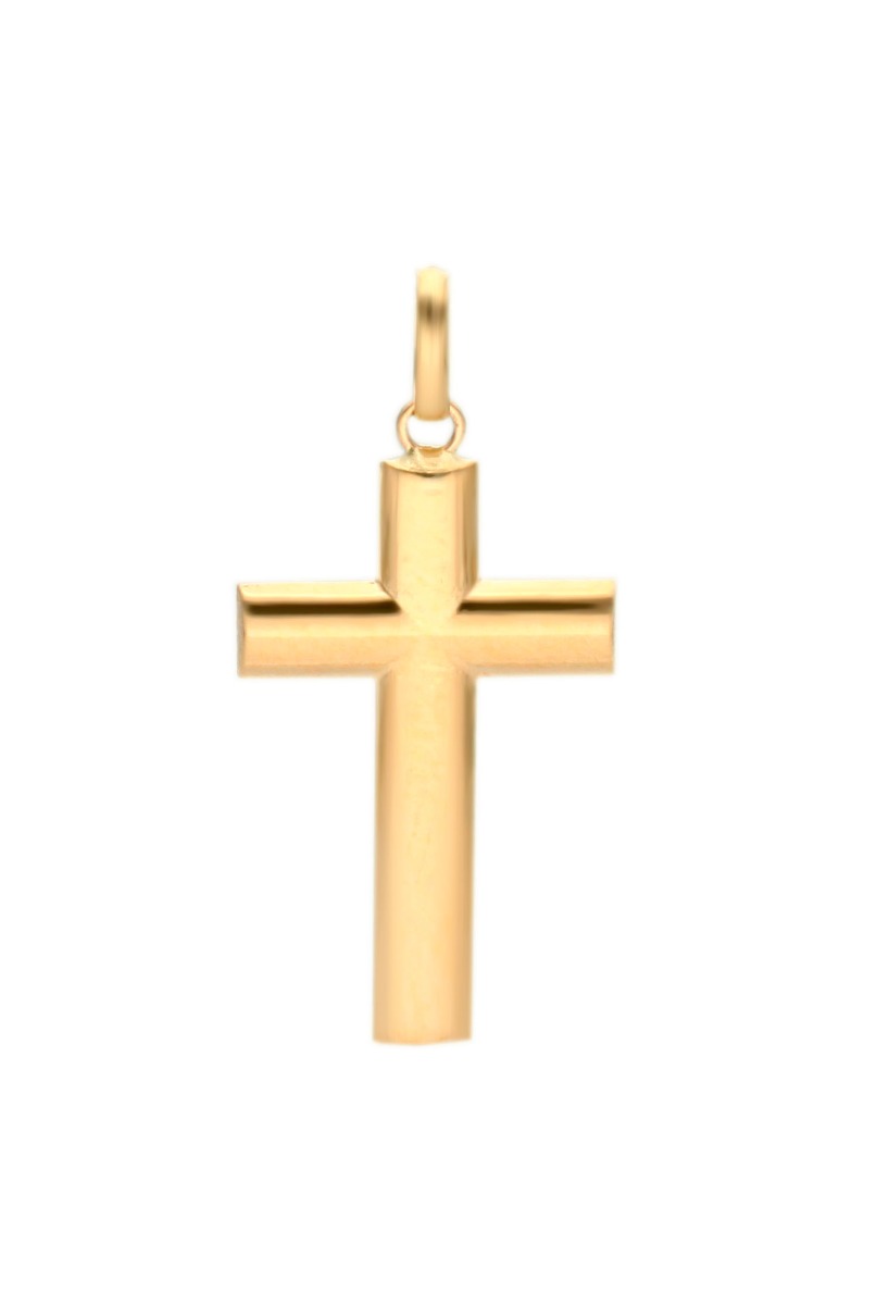 La simbología de las cruces: Joyas personalizadas en plata y oro Cruz oro amarillo 18k chanela almendra 030_3881-20