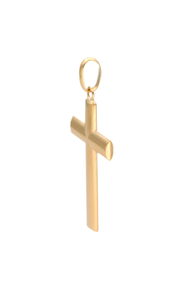 Cruz oro amarillo 18k chanela almendra 030_3881-20 cruz oro amarillo 18k foto lateral 030_3881-20 web el rubi joyeros