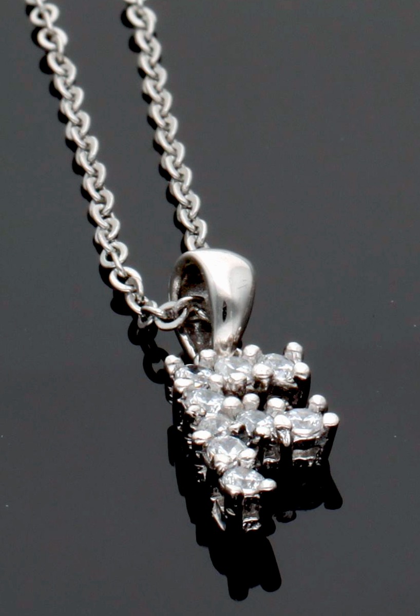 gargantilla cadena de acero y colgante iniciales de plata con circonitas precio de ocasion outlet joyeria el rubi joyeros toma detalle